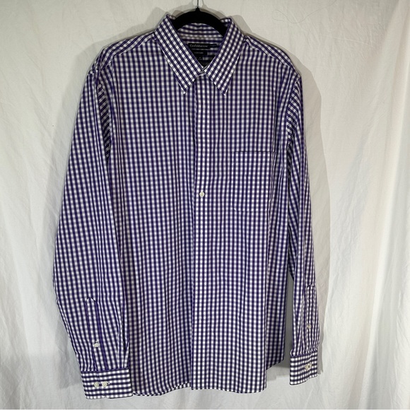 croft & barrow Other - SOLD Croft & Barrow Easy Care Dress Shirt Purple Plaid 17 36/37 Classic Fit